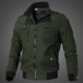 Herren Bomberjacke Leichte Jacke Sommerjacke Jacke Sport Klettern Windundurchlässig warm halten Patchwork Herbst Feste Farbe Ständer Baumwolle Schwarz Armeegrün Rote Blau Khaki Jacken