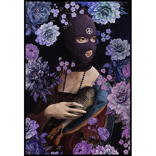 Vintage Leinwand Gemälde Poster maskierter Künstler Criss Bellini Druck Kunstwerke für Zuhause Wand Wohnzimmer Dekoration Bild cuadros Image