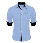 Herren Oberhemd Lässiges Hemd Schwarz Weiß Hellgrün Burgunderrot Blau Langarm Farbblock Solide / einfarbig Umlegekragen Hochzeit Urlaub Button-Down Bekleidung Baumwolle Modisch Freizeit
