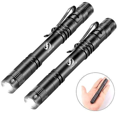 2er-Pack led taktische taschenlampe camping lichter wasserdicht multifunktions für camping radfahren wandern draussen zuhause notfall 3,7 v Image