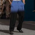 Vertrauen Steigungsrampe Vintage Geschäftlich Herren 3D-Druck Hosen Hose Outdoor Strasse Tragen Sie, um zu arbeiten Polyester Blau Orange Grün S M L Hoch Elastizität Hose