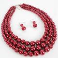 Damen Halsketten Schick Modern Party Einfarbig Schmuck-Set / Künstliche Perle / Weiß / Rot / Lila / Herbst