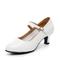 Damen Ballsaal Schuhe für modern Dance Salsa Schuhe Line Dance Outdoor Innen Absätze Einheitliche Farbe T-Schliesse Weiß
