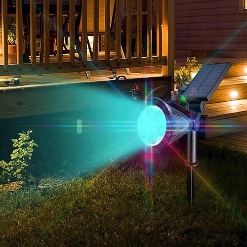 Outdoor-Solar-Wandleuchten IP65 wasserdichte Rasen-Bodenlampe RGB-Wechsel 4 LED-Perlen Landschaftsscheinwerfer Garten Rasen Hof Dekoration Außenlicht Image