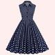 Retro Vintage 1950s Rockabilly Kleid A-Linie Kleid Swing-Kleid Damen Gepunktet Halloween Party Kleid