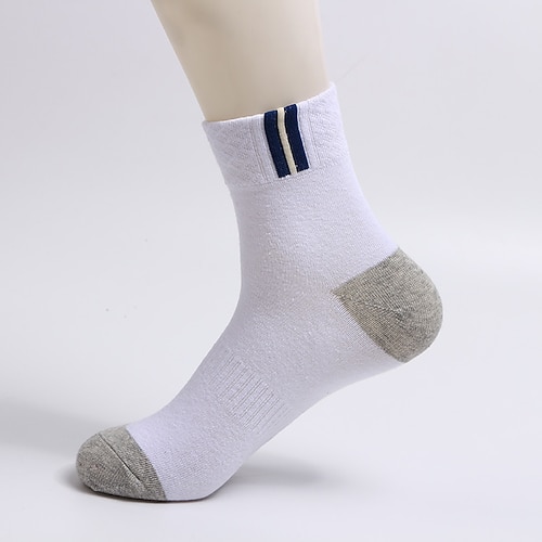 Herren 2 Paar Socken Socken Stricken Gelb Wein Farbe Farbblock Freizeitskleidung Urlaub Wochenende Mittel Frühling, Herbst, Winter, Sommer Warm-Ups Image