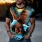 Herren Tiermotiv Adler T Shirt Kurzarm T-Shirt 3D-Druck Rundhalsausschnitt Hemd Sport Mode Sportbekleidung Outdoor Urlaub Straße Gelb Blau Staubiges Blau Sommer Frühling Bekleidung S M L XL XXL XXXL