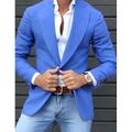 Herren Abendkleidung Blazer Sakko Zeremonie Hochzeitsfeier Business-Kleidung Modisch Brautkleider schlicht Frühling Herbst Polyester Glatt Tasche Lässig / Alltäglich Einreihiger Verschluss Blazer