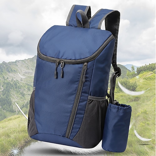 Leichter, wasserdichter Wanderrucksack – Outdoor-Reiserucksack mit großem Fassungsvermögen und Wasserflaschenhalter, robuster Ca
