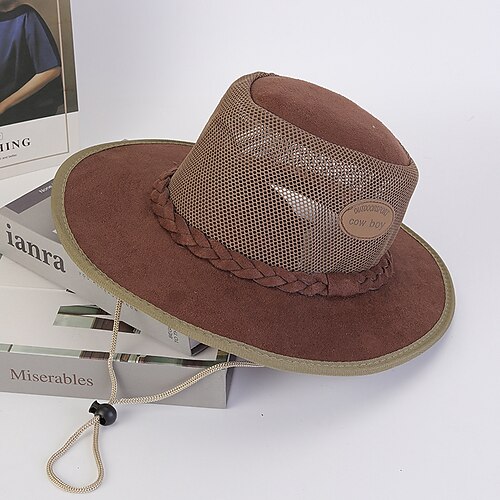 Herren Sonnenhut Soaker-Hut Safari-Hut Spielerhut Strandhut Grün Kaki Polycotton Gitter Breiter Rand Stilvoll Brautkleider schlicht Outdoorbekleidung Festtage Ausgehen Glatt Sonnenschutz Image