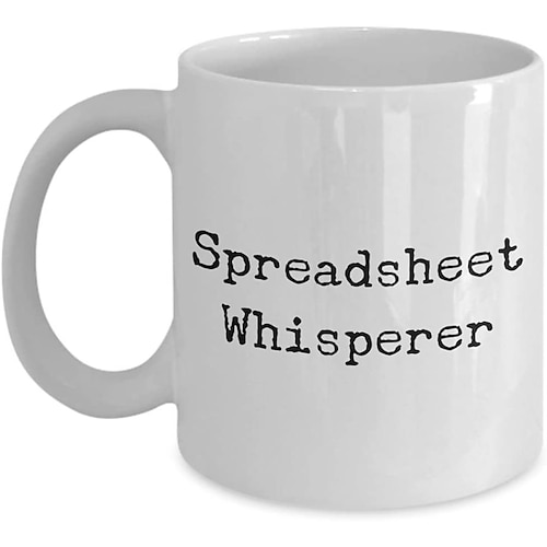 Excel-Kaffeetasse, lustige Geschenke für Frauen und Männer, Freak in the Sheets-Tasse, Geschenke für Chef, CPA, Freund, Kollegen, Buchhalter, weiße Keramik-Bürotasse, 300 ml Image