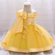 kinderkleidung Mädchen Kleid Einfarbig Blume Kurzarm Party Täglich Bestickt Schleife Kuschelig Prinzessin Polyester Midi Kleid mit Blumenstickerei Skater-Kleid Tüll-Kleid Sommer Frühling 2-8 Jahre