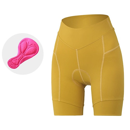 Damen Einfarbig Radsport-Radhose: Fahrradshorts Gepolsterte Fahrradhose Fahhrad Gepolsterte Shorts / Chamois Mountainbike MTB Straßenradsport Sport 3D-Polster Radfahren Schnelltrocknend Image