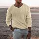 Herren Pullover Gerippt Stricken Cropped Strick V Ausschnitt Bekleidung Frühling Herbst Kamel Grau / GRAU S M L