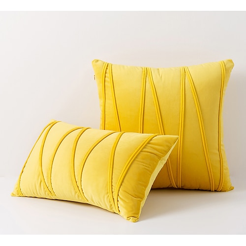 Dekorative Wurfkissen, Kissenbezüge, gestreifter Samt, modern, dekorativ, massiv, Kissenbezüge, weich, gemütlich, für Bett, Sofa, Couch, Auto, Wohnzimmer, Rosa, Blau, Salbeigrün, gebranntes Orange Image