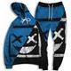 Herren Trainingsanzug Hoodies Set Hellgelb Gelb / schwarz Schwraz Gelb Gelb Schwarz SchwarzBurgund Mit Kapuze Graphic Grimasse 2 teilig Bedruckt Sport Natur Casual Sport 3D-Druck Strassenmode