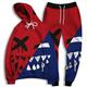 Herren Trainingsanzug Hoodies Set Hellgelb Gelb / schwarz Schwraz Gelb Gelb Schwarz SchwarzBurgund Mit Kapuze Graphic Grimasse 2 teilig Bedruckt Sport Natur Casual Sport 3D-Druck Strassenmode