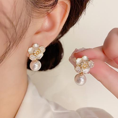 Ohrstecker Edler Schmuck Klassisch Kostbar Blütenform Kuschelig Stilvoll Ohrringe Schmuck Gold Für Geschenk Festival