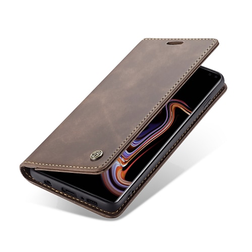 Handy Hülle Handyhüllen Für Samsung Galaxy S23 S22 S21 FE S21 Ultra Plus A54 A53 A13 A23 S20 A52 Brieftaschenhülle Mit Ständer Magnetischer Flip Stoßfest Einfarbig PU-Leder Image