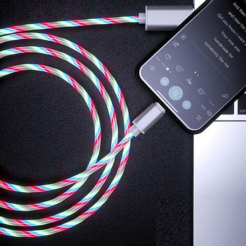 USB-C-Kabel Lightning-Kabel 3,3 Fuß 6,6 Fuß USB-A auf USB-C USB-A auf Lightning USB-A auf Micro-B 2.4 A Schnellladen Weiche Oberfläche Für MacBook iPad Samsung Handy-Zubehör Image
