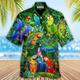 Herren Hemd Hawaiihemd Sommerhemd Grafik-Drucke Flugzeug Umlegekragen Schwarz Schwarz / Grün Gelb Hellgrün Schwarz / Violett Casual Hawaiianisch Kurzarm Bedruckt Button-Down Bekleidung Tropisch