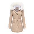 Damen Parka-Jacke Windjacke für Wanderer Fleecejacke für Wanderer Winter Draussen warm Fleece-Futter Windundurchlässig Winterjacken Sichtbarer Reißverschluß in voller Länge Angeln Camping / Wandern