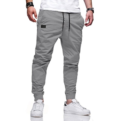 Herren Cargo-Hosen Cargohose Jogginghose Jogger Jogginghose Hose Kordelzug Elastischer Bund Einfach Sport im Freien Laufen Streetwear Training Armeegrün Schwarz Image