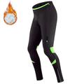 21Grams Damen Radhose lang Fahhrad Unten Winter MTB Mountain Rennrad Sport warm halten 3D-Pad Radfahren Atmungsaktiv Weiß Gelb Vlies Elasthan Bekleidung Fahrradbekleidung