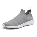 Herren Schuhe Loafer Slip On Übergrössen Flyknit Schuhe Rennen Wanderschuhe Brautkleider schlicht Täglich Gestrickt Fliegendes Weben Atmungsaktiv Halbschuhe Schwarz und weiss Schwarz Weiß Frühling