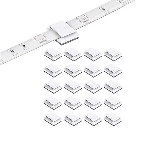 1set 50pcs 20pcs led streifenclips selbstklebende led lichtstreifenhalterung clips halter kabelklemmenorganisator für 10mm breite ip65 wasserdicht 5050 3528 2835 5630 led streifenleuchte Image