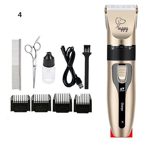 Hundehaarschneidemaschine Haustierhaarschneider Welpenpflege Elektrorasierer Set Katzenzubehör Keramikklinge Aufladen Berufsbedarf Image