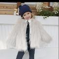 kinderkleidung Mädchen Faux-Pelz-Mantel Feste Farbe Aktiv Outdoor Mantel Oberbekleidung 3-10 Jahre Herbst Schwarz Weiß Rosa