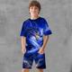 Jungen 3D Graphic Tier Drache T-Shirt Shorts T-Shirt-Set Kleidungsset Kurzarm 3D-Drucke Sommer Frühling Aktiv Sport Modisch Polyester kinderkleidung 3-13 Jahre Outdoor Strasse Urlaub Regular Fit