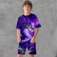 Jungen 3D Graphic Tier Drache T-Shirt Shorts T-Shirt-Set Kleidungsset Kurzarm 3D-Drucke Sommer Frühling Aktiv Sport Modisch Polyester kinderkleidung 3-13 Jahre Outdoor Strasse Urlaub Regular Fit