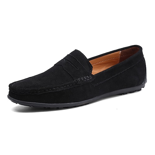 Herren Loafer und Slip-Ons Wildlederschuhe Komfort Schuhe Loafer fahren Casual Outdoor Täglich Wildleder Schwarz Marinenblau Khaki Frühling Sommer Image