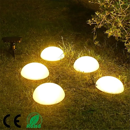 LED-Solar-Rasen 5-in-1-LED-Solarleuchten Hemisphäre Solar-Gartenhofleuchte wasserdicht im Freien für Weg, Villa, Bodenlandschaft Image
