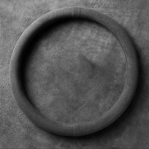 Starfire-Wildlederbezug für alle Jahreszeiten, ultradünner, rutschfester, runder, atmungsaktiver Auto-Lenkradbezug Image