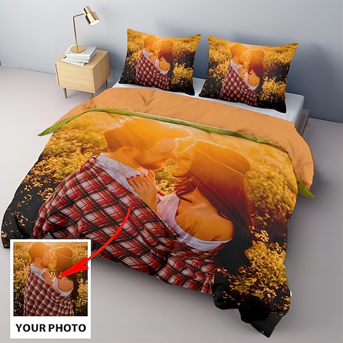 Bedrucktes Bettwäsche-Set Beste Abschlussgeschenk Personalisiertes Geschenk Bettbezug-Set Bettwäsche-Set für Freunde Familie Image