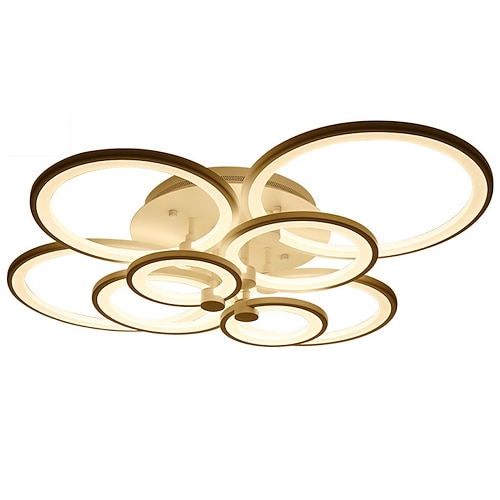 6-flammige LED dimmbare Deckenleuchte Einbauleuchten Kreisdesign moderner Stil Einfachheit Acryl 90w Wohnzimmer Esszimmer Schlafzimmer Leuchte nur mit Fernbedienung dimmbar Image