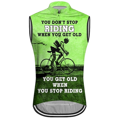 Herren Fahrradweste Radtrikot Grafik Buchstaben Zahlen Ärmellos Fahhrad Weste / Gilet Trikot Oberteil mit 3 Gesäßtaschen Mountainbike MTB Straßenradsport Schnelltrocknend Rückentasche Image