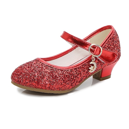 Mädchen Absätze Glitzer Prinzessin Schuhe PU Glitzer Kristall Pailletten Juwelen Kleinkind (9m-4ys) Kleine Kinder (4-7 Jahre) Große Kinder (ab 7 Jahren) Party Abend Paillette Purpur Rot Blau Herbst