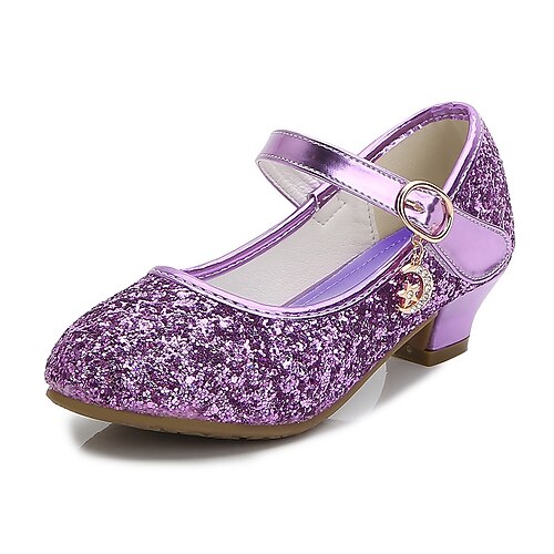 Mädchen Absätze Glitzer Prinzessin Schuhe PU Glitzer Kristall Pailletten Juwelen Kleinkind (9m-4ys) Kleine Kinder (4-7 Jahre) Große Kinder (ab 7 Jahren) Party Abend Paillette Purpur Rot Blau Herbst
