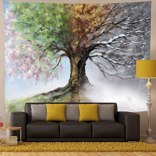 Baum des Lebens hängender Wandteppich, Sonne, Mond, Wandkunst, großer Wandteppich, Wanddekoration, Fotografie, Hintergrund, Decke, Vorhang, Zuhause, Schlafzimmer, Wohnzimmer, Dekoration Image