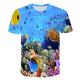 Kindertag Jungen 3D Hai 3D-Druck Fische T-Shirt Kurzarm Sommer Aktiv Kuschelig Strassenmode Polyester Spandex kinderkleidung Baby 2-12 Jahre