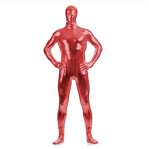 Glänzende Zentai-Anzüge Cosplay Kostüm Catsuit Karnevalskostüm Ganzkörperanzug Herren Damen Sex Sexy Kostüm Einfarbig Elasthan Latex Kostüm für Halloween Erwachsene Image