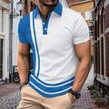 Herren Poloshirt Waffel-Poloshirt Arbeit Casual Kargen Kurzarm Basic Modern Farbblock Patchwork Taste Frühling Sommer Regular Fit Hellgrün Blau Khaki Hellblau Grau Poloshirt