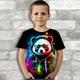 Jungen 3D Graphic Tier Panda T-Shirt Kurzarm 3D-Druck Sommer Frühling Aktiv Sport Modisch Polyester kinderkleidung 3-12 Jahre Outdoor Casual Täglich Regular Fit