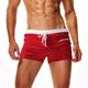 Herren Boardshorts Badeshorts Badehose Schwimmshorts Bademode Kordelzug mit Mesh-Futter Mesh-Futter Feste Farbe Atmungsaktiv Schnelltrocknend Kurz Strand Schwimmbad Baden Sport Modisch Schwarz Rote