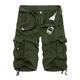 Herren Cargo Shorts Kurze Hosen Bermudas Kurze Hose für Wanderer Bein Kordelzug Multi Pocket 6 Tasche Glatt Komfort Knielänge Täglich Sport Baumwolle Strassenmode Stilvoll Armeegrün Khaki