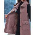 Damen Weste Outdoor Strasse Täglich Herbst Winter Lang Mantel Regular Fit Windundurchlässig warm halten Atmungsaktiv Moderner Stil Brautkleider schlicht Streetstyle Jacken Ärmellos Glatt Mit Taschen